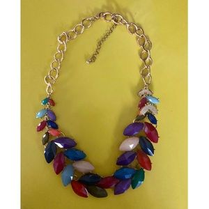 Unique Multi-colored chunky Statement Necklace.